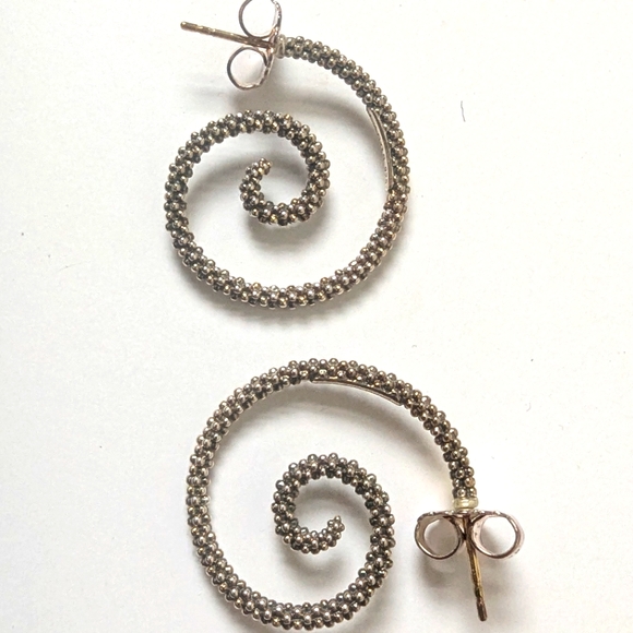 Lagos Sterling Silver Spiral Earrings - Picture 2 of 4